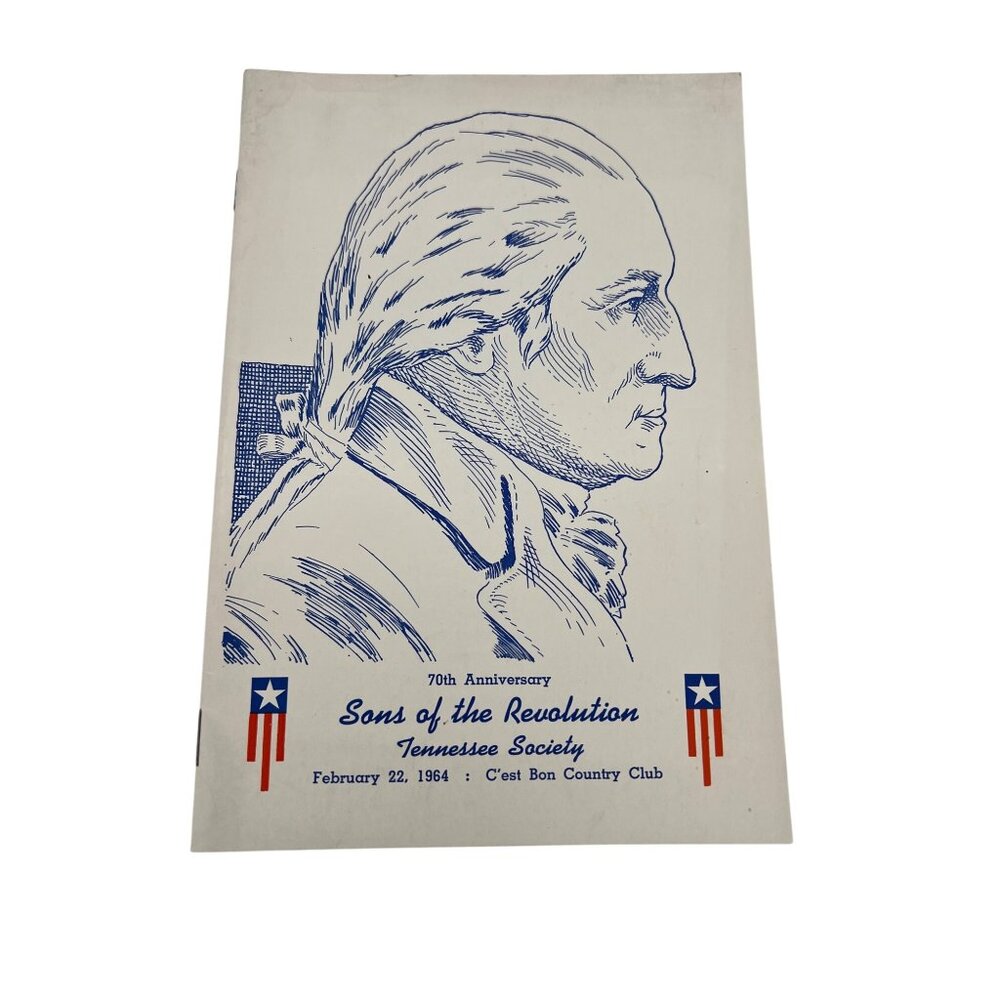 1964 Sons of the Revolution Tennessee Society 70th Anniversary Program & Menu